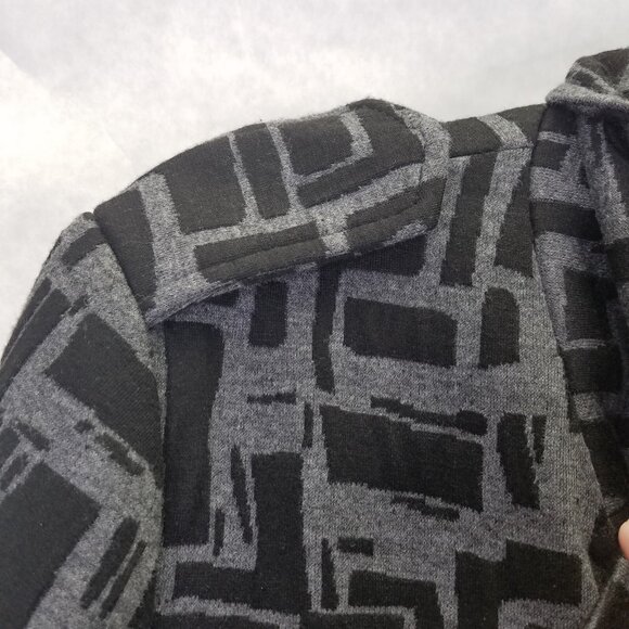 Sandro Sportswear Trench Coat Women's L Grey Black Lined Belted Double Breasted - Picture 5 of 16